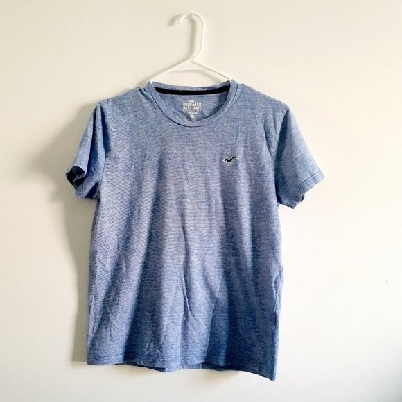Hollister Men's ShortSleeve Logo Icon Crew Must Have Collection Heather BlueTee - Picture 5 of 7